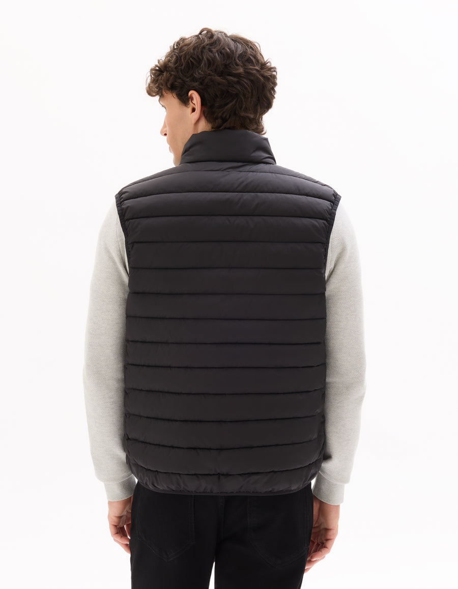 Regular Fit 100% Polyester Solid High Neck Jackets - Black