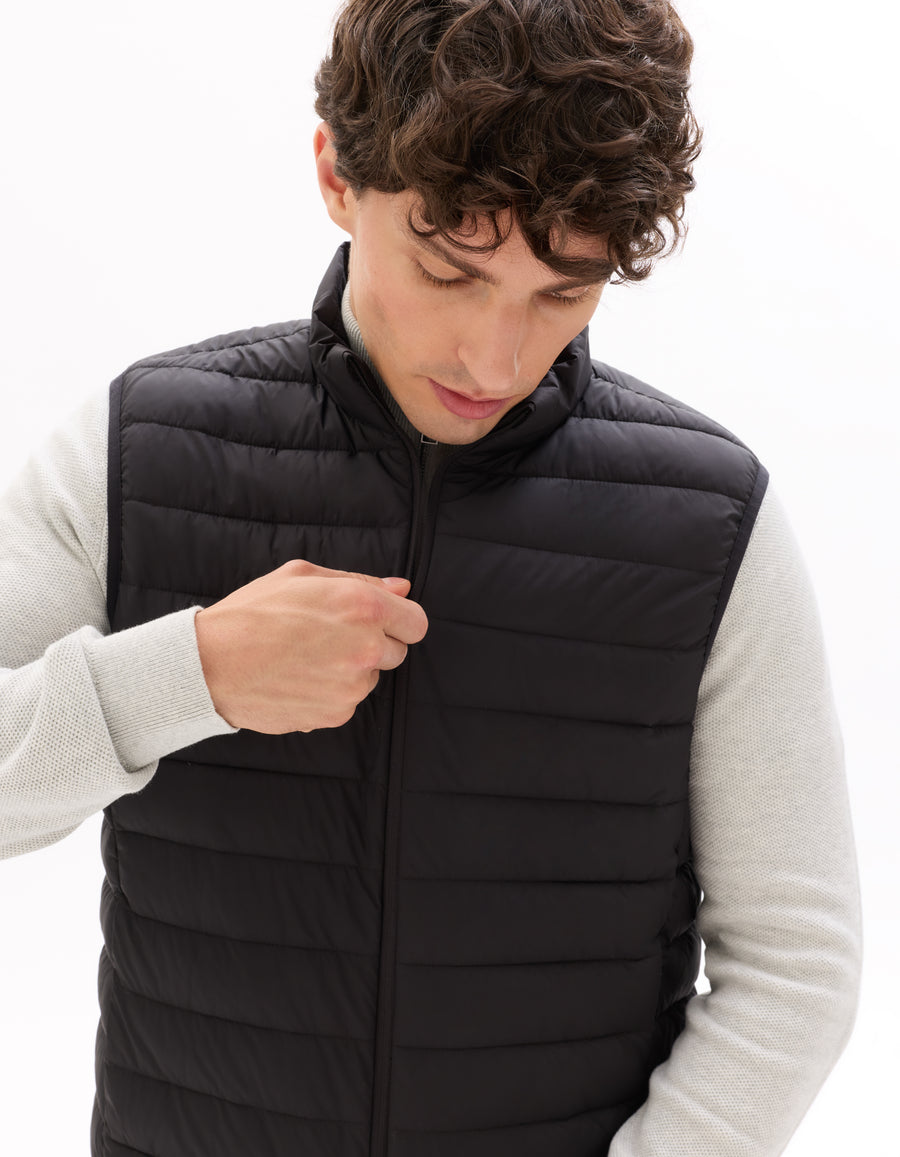 Regular Fit 100% Polyester Solid High Neck Jackets - Black