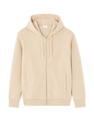 Regular Fit Cotton Blend Hooded Sweatshirt - Beige