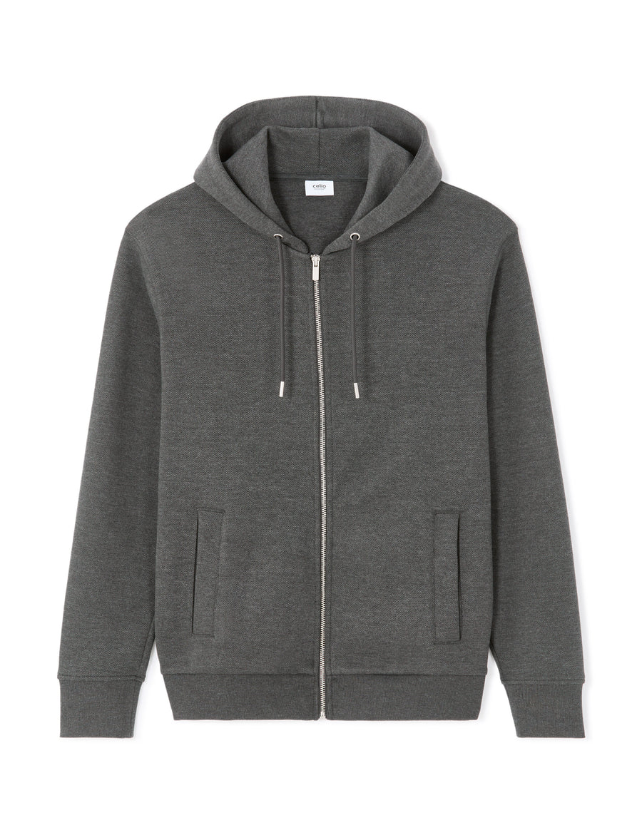 Regular Fit Cotton Blend Hooded Sweatshirt - Grey