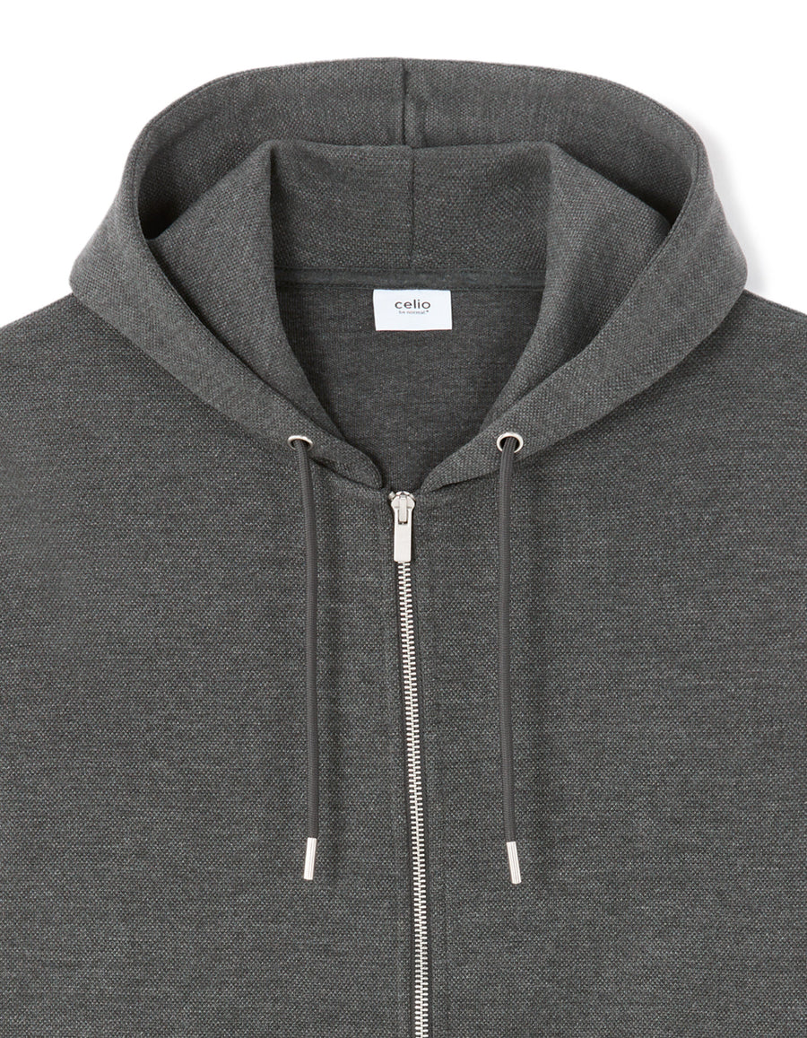 Regular Fit Cotton Blend Hooded Sweatshirt - Grey