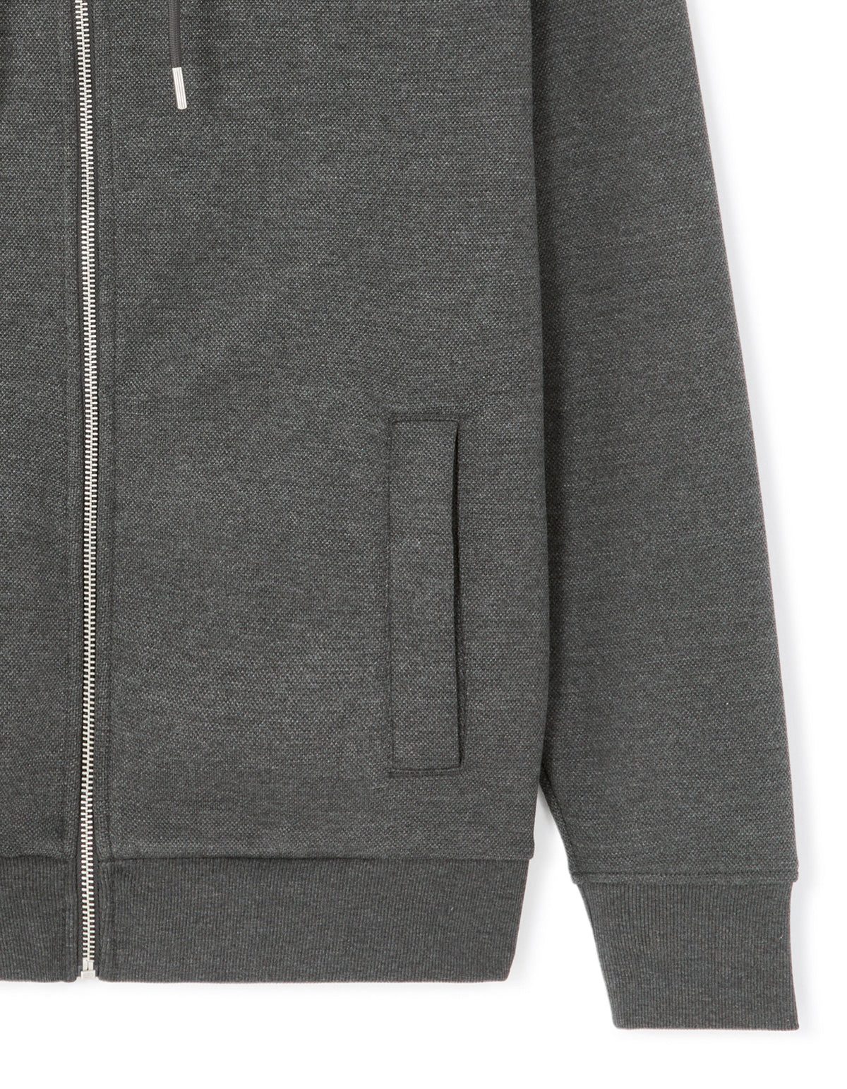Regular Fit Cotton Blend Hooded Sweatshirt - Grey