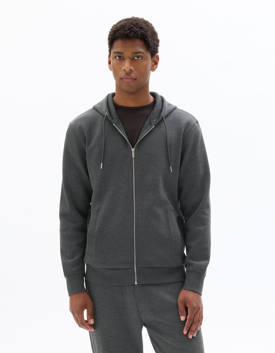 Regular Fit Cotton Blend Hooded Sweatshirt - Grey