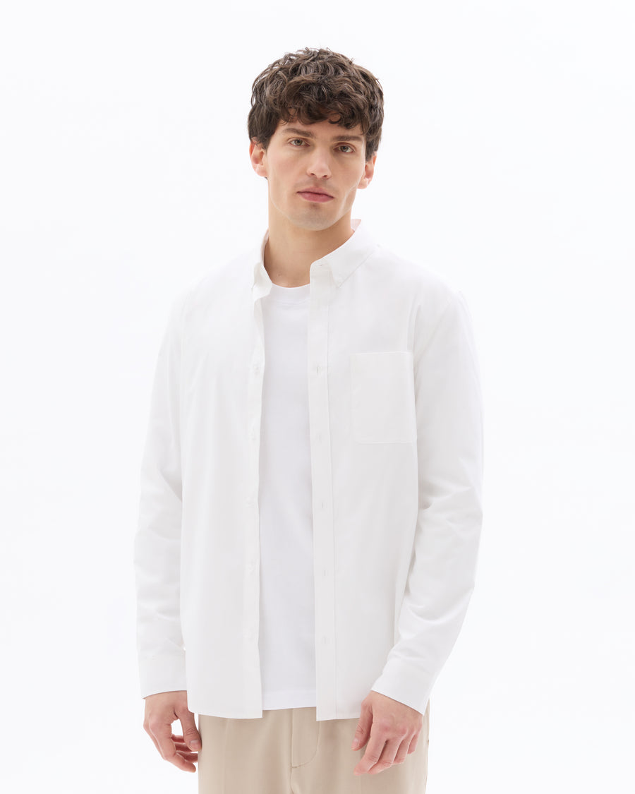 Regular Fit 100% Cotton Spread Collar Shirt - White