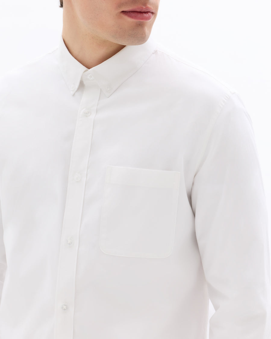Regular Fit 100% Cotton Spread Collar Shirt - White