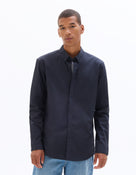 Regular Fit 100% Cotton Spread Collar Shirt - Navy Blue