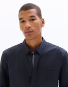 Regular Fit 100% Cotton Spread Collar Shirt - Navy Blue