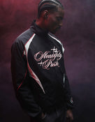 Naruto Shippuden Oversized Fit Printed Spread Collar Jacket - Black