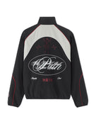 Naruto Shippuden Oversized Fit Printed Spread Collar Jacket - Black