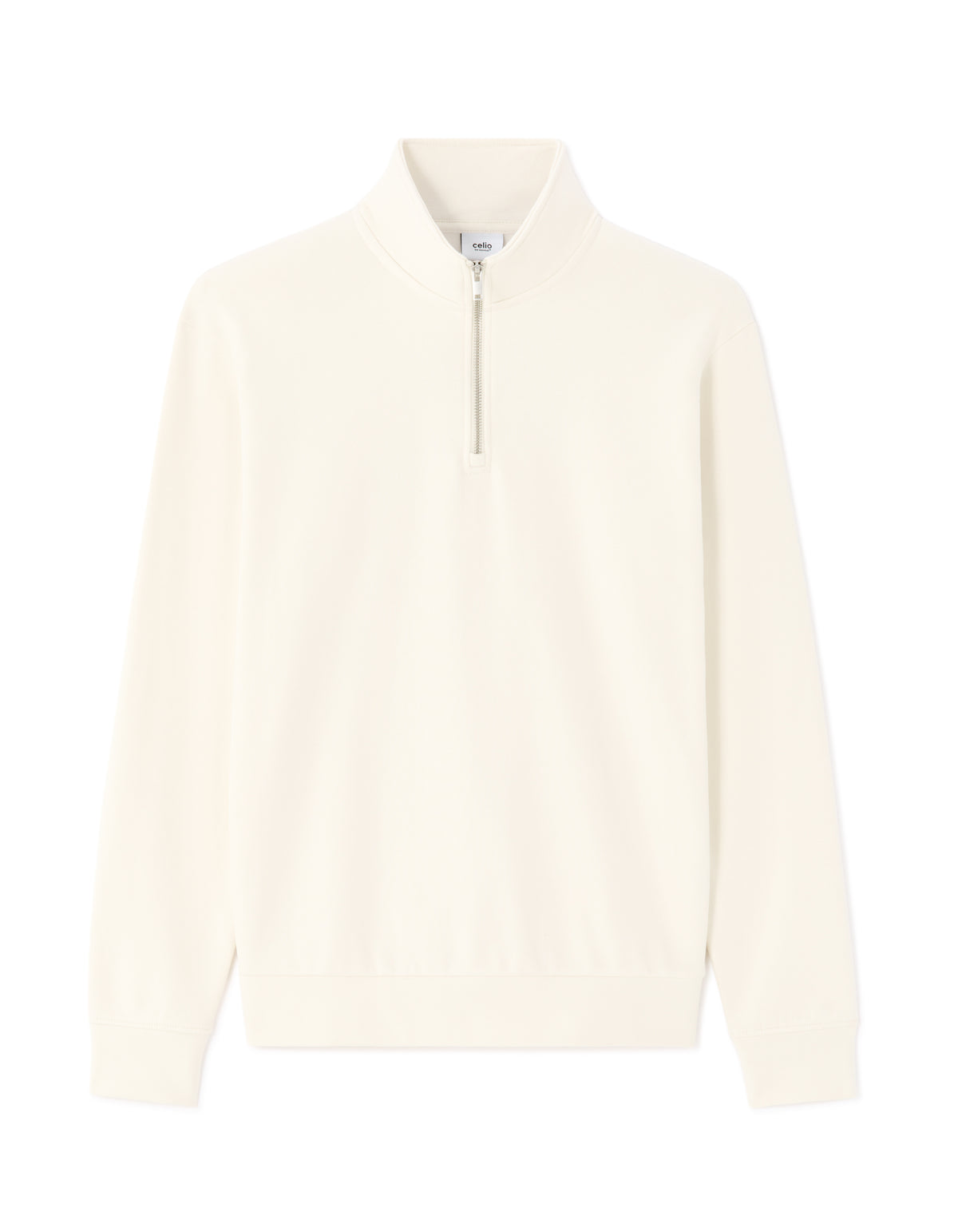 Regular Fit Poly-Cotton Solid High Neck Sweatshirts