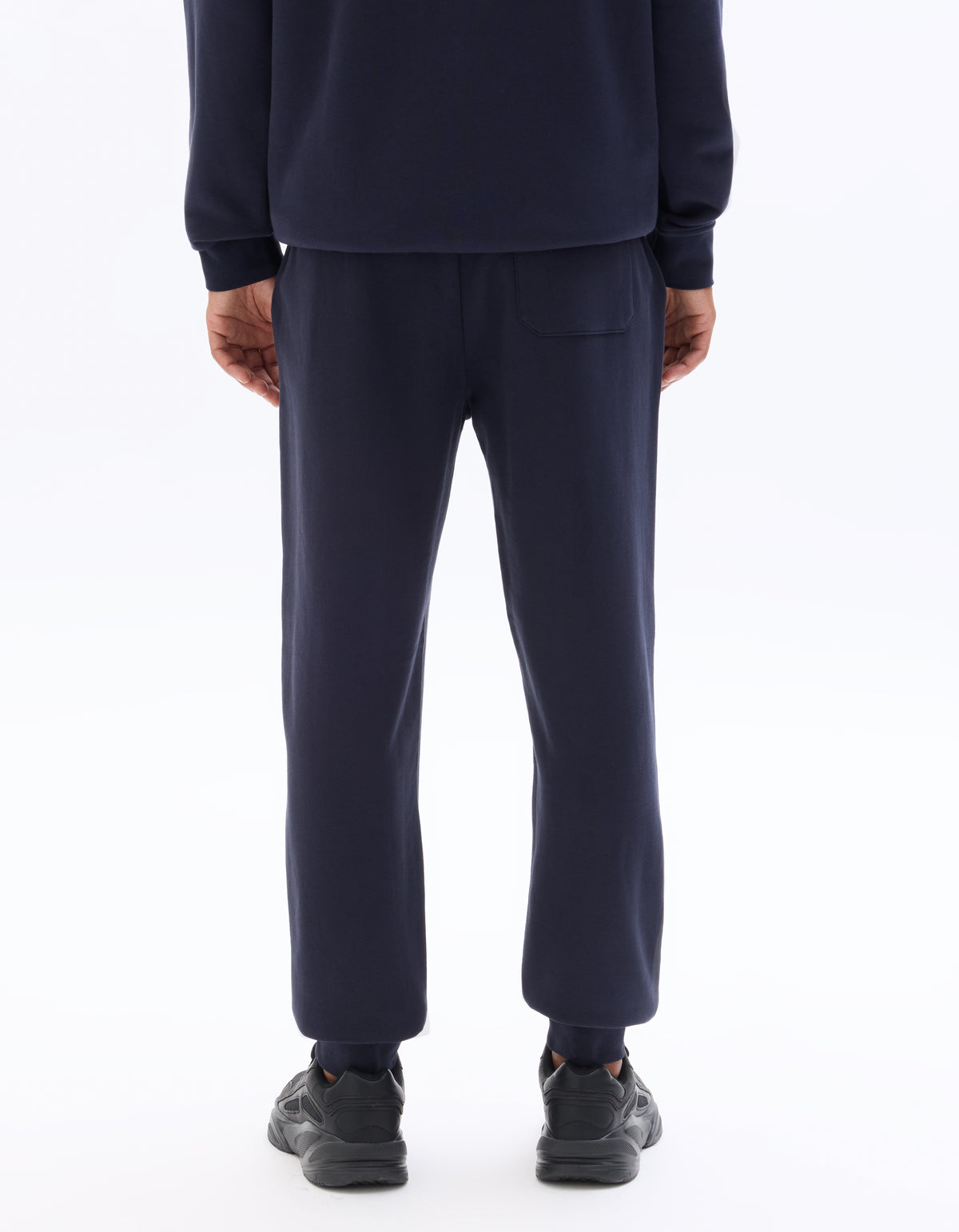 Regular Fit 100% Cotton Solid Casual Joggers - Navy Blue