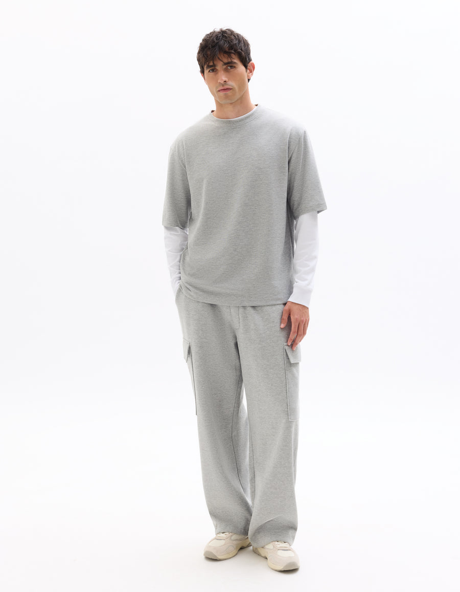 Loose cargo Fit Cotton Blend Casual Jogging Pant - Grey