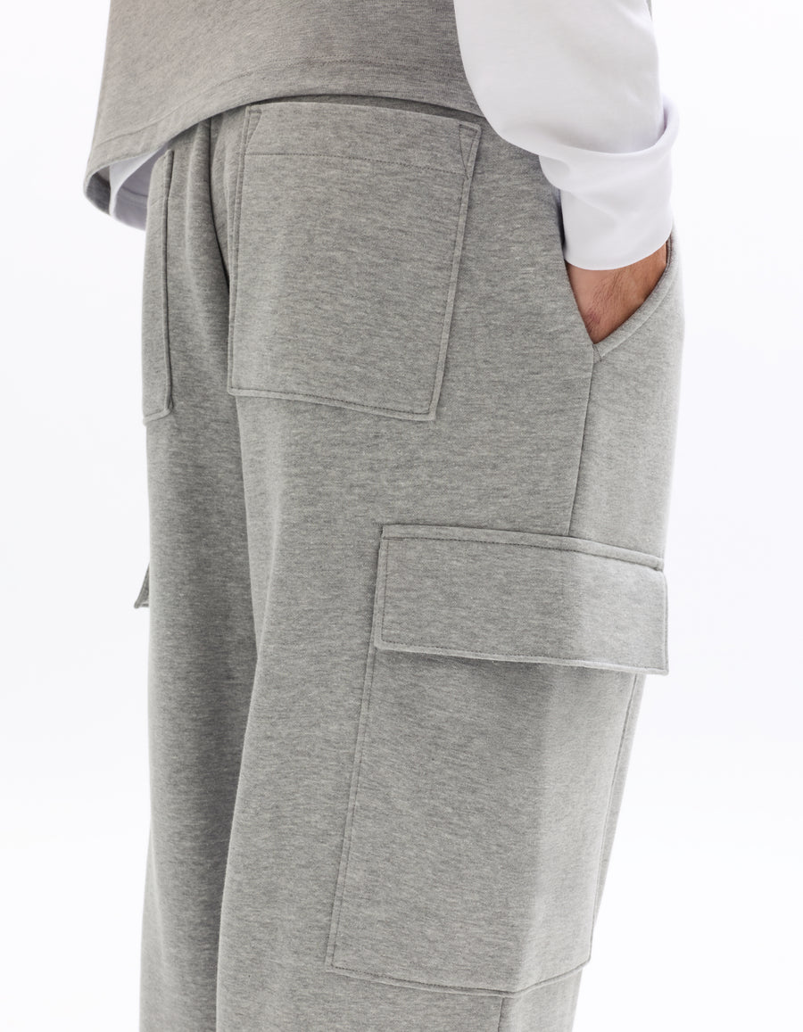 Loose cargo Fit Cotton Blend Casual Jogging Pant - Grey