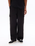 Loose cargo Fit Cotton Blend Casual Jogging Pant - Black