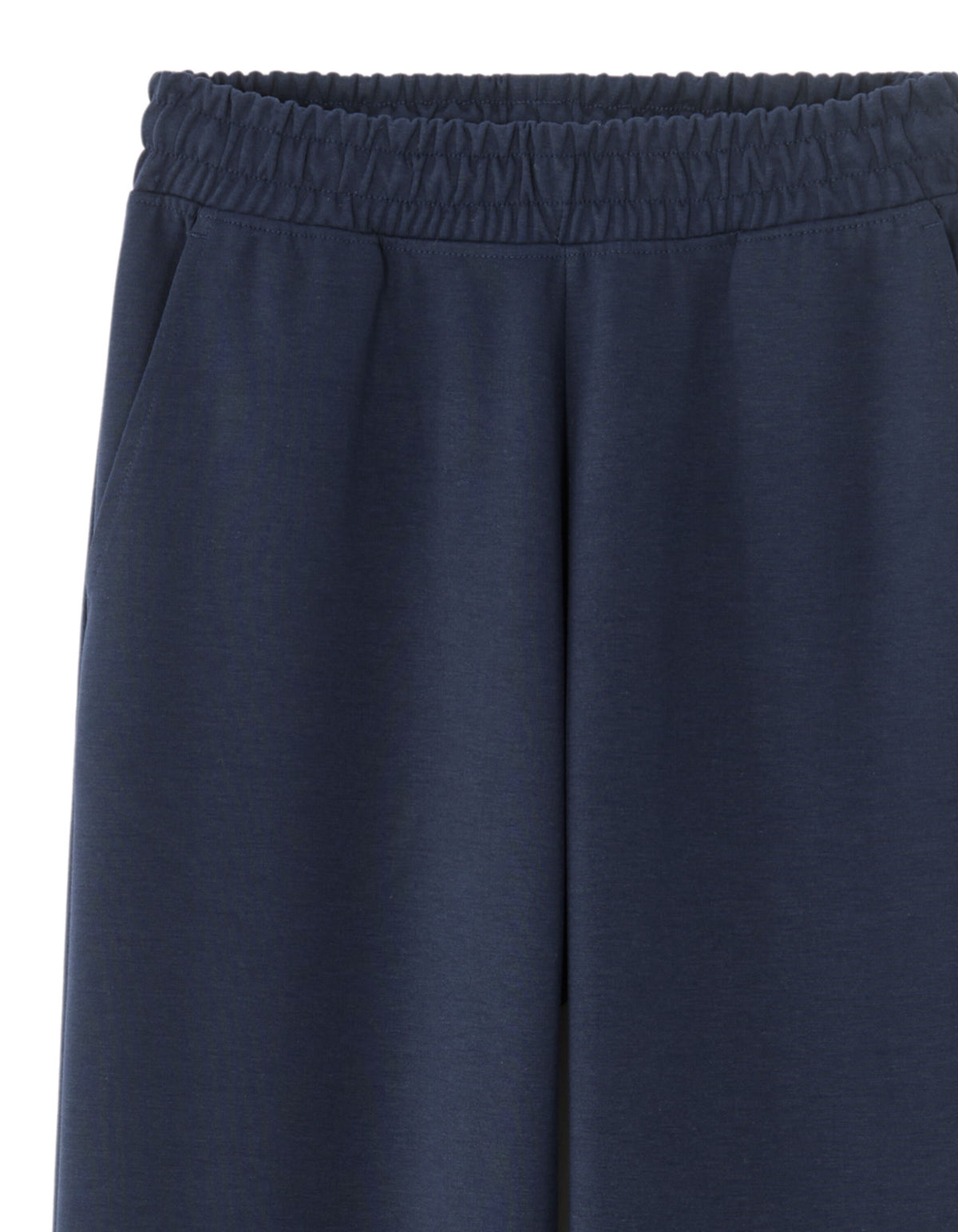 Loose Fit Poly-Cotton Solid Casual interlock knit jogging pants - Navy Blue
