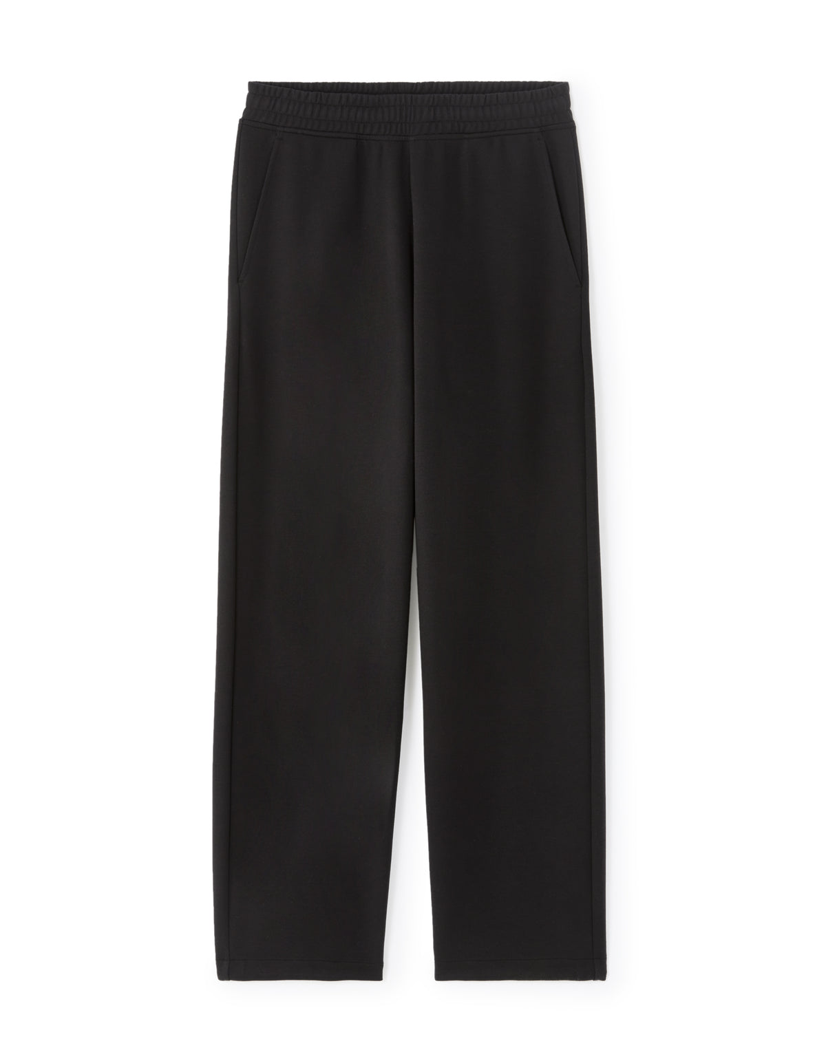 Loose Fit Poly-Cotton Solid Casual interlock knit joggers - Black