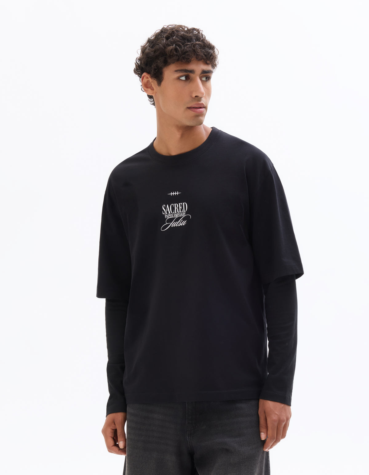 Naruto Shippude Oversized Fit 100% Cotton Printed Crew Neck T-Shirt - Black