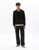 Loose Fit 100% Cotton Solid Jeans - Black