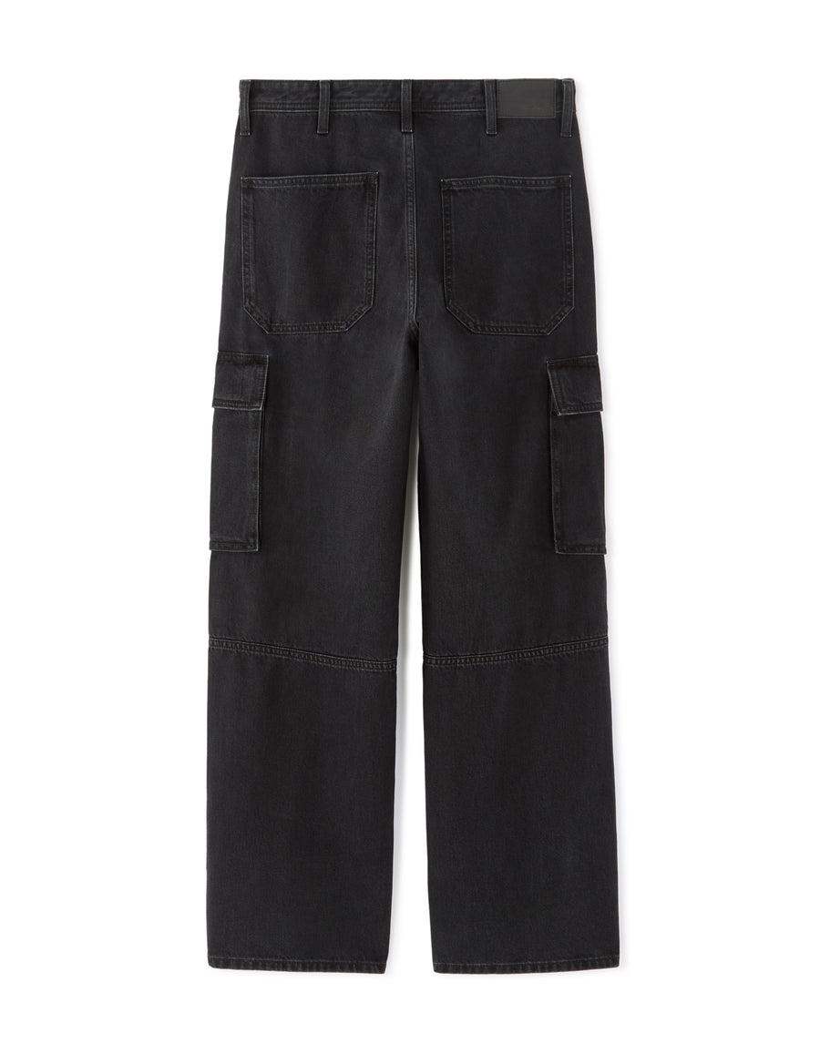 Loose Fit 100% Cotton Solid Jeans - Black
