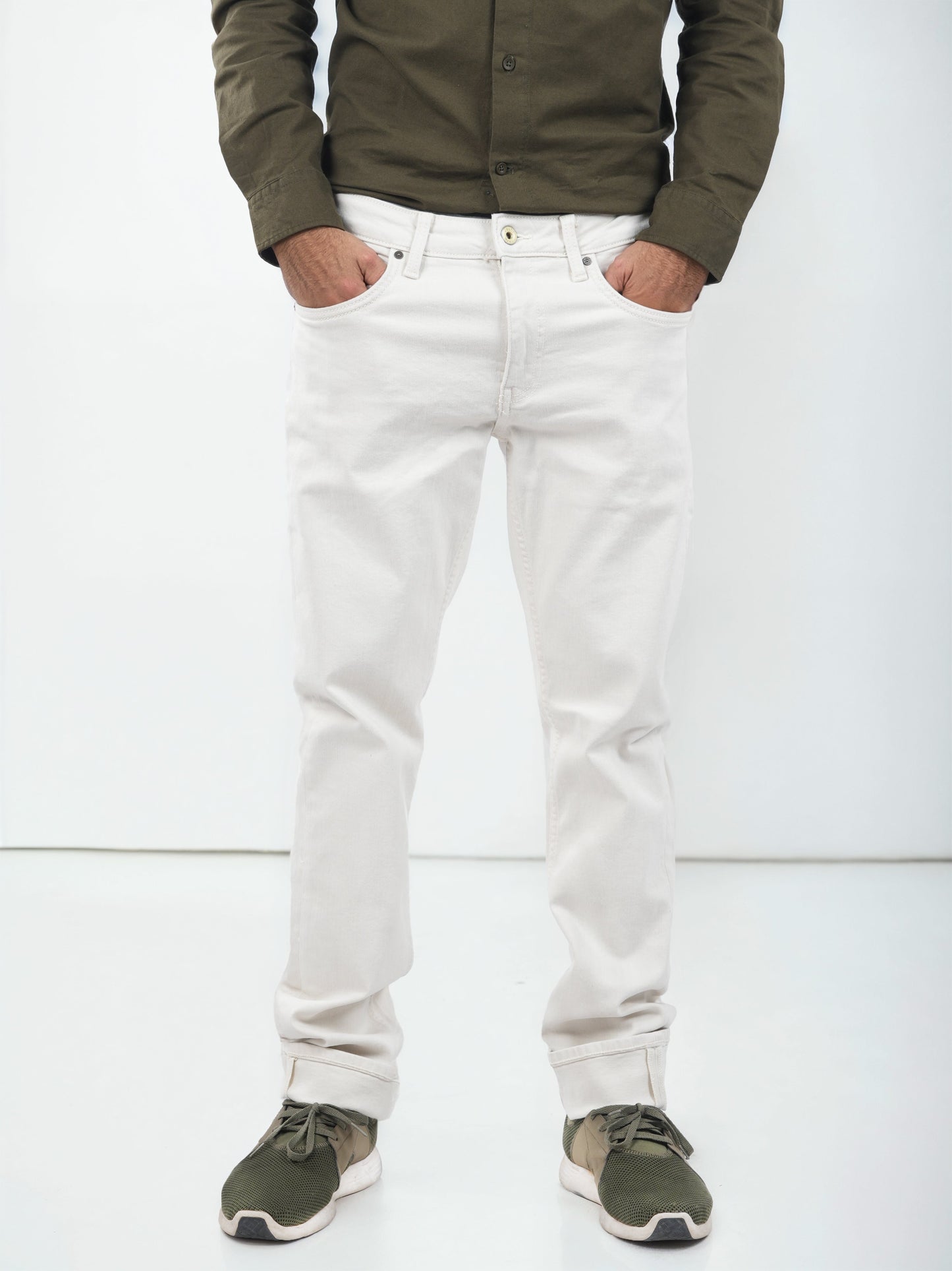 Celio* Cotton Slim Fit White Jean