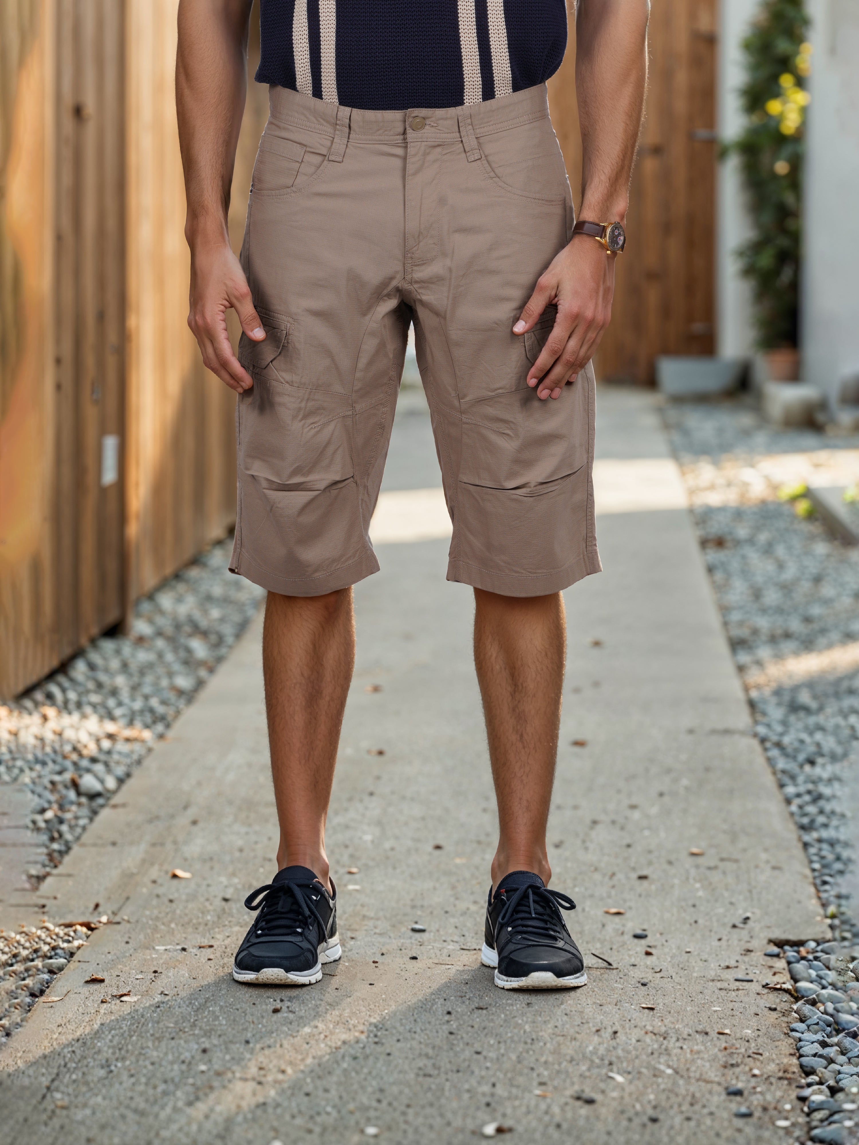 Celio* Cotton Regular Fit Beige Cargo - Main Image