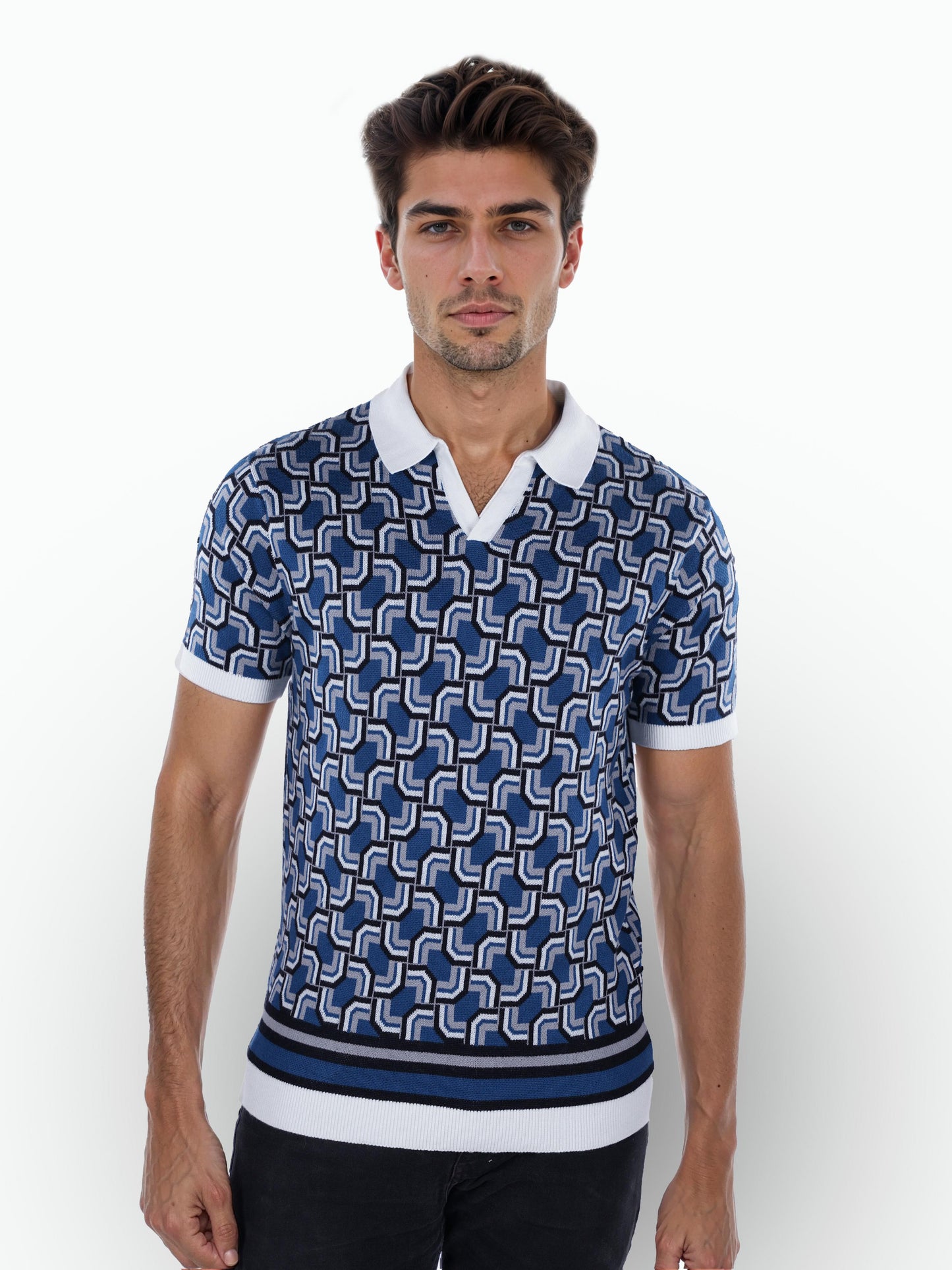 Celio* Printed Regular Fit Cotton Blue T-Shirt