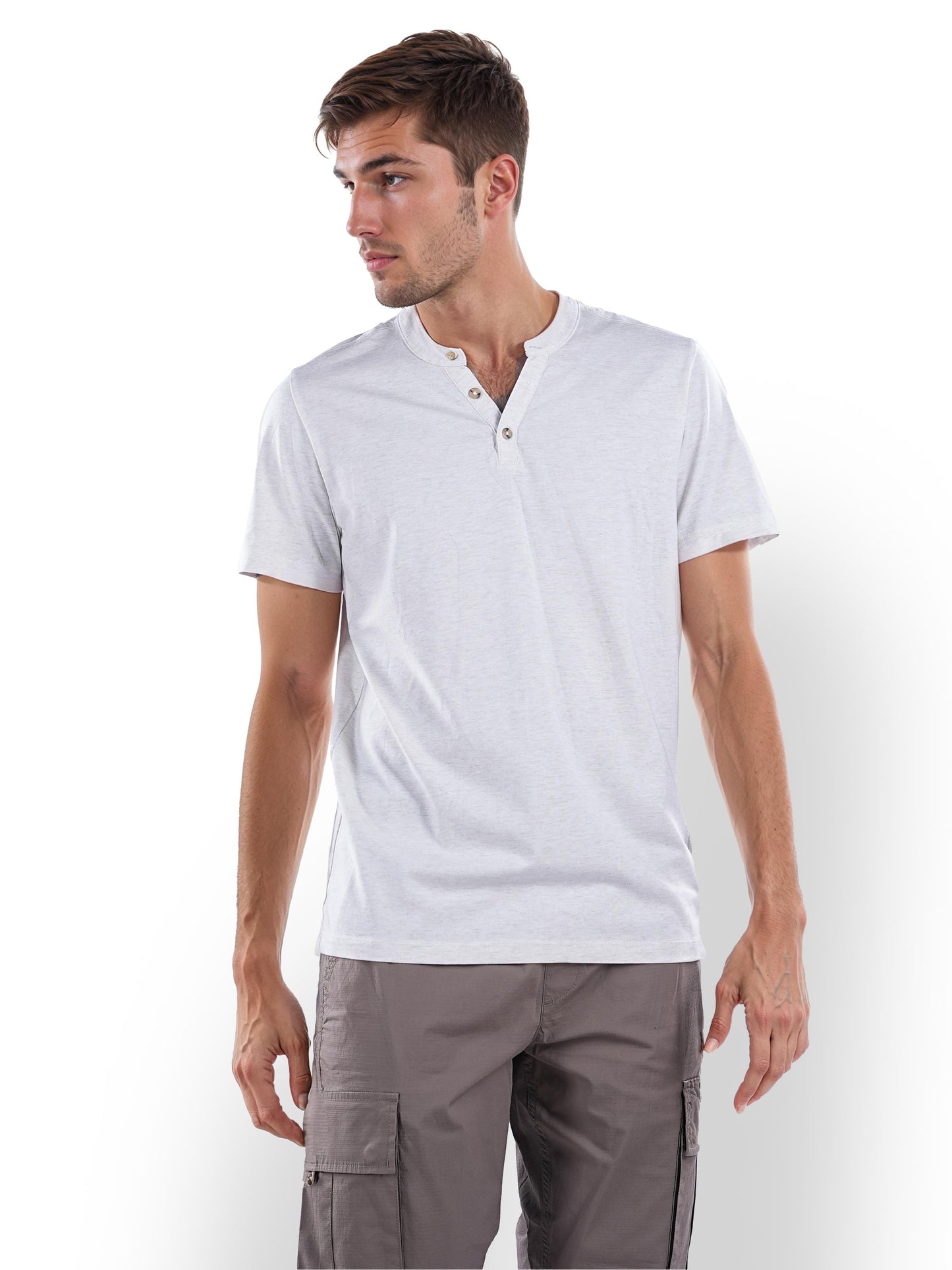 Celio* Solid Straight Fit Cotton White T-Shirt