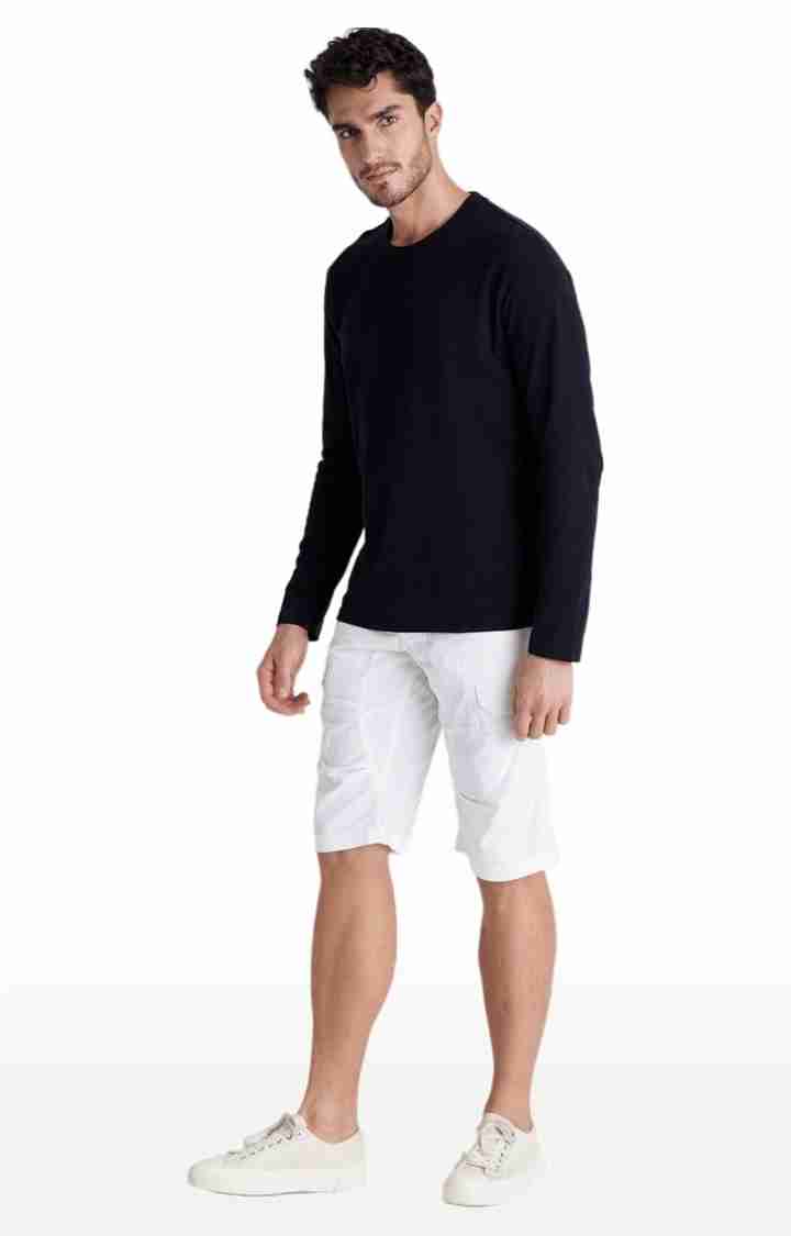 Celio* Cotton Regular Fit White Shorts