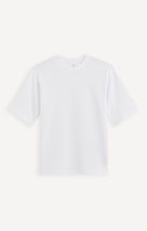 Oversized Fit Cotton Blend Crew Neck T-Shirt - White