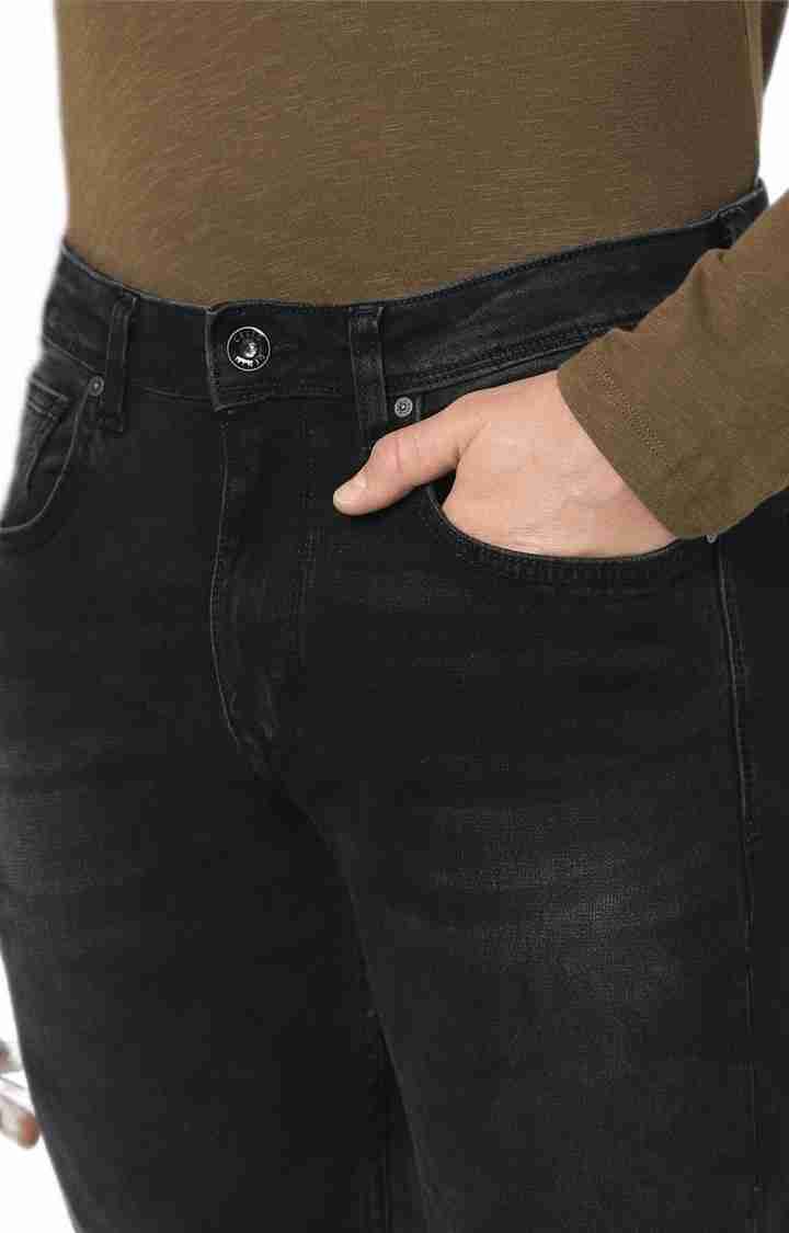 Celio* Cotton Straight Fit Black Jean