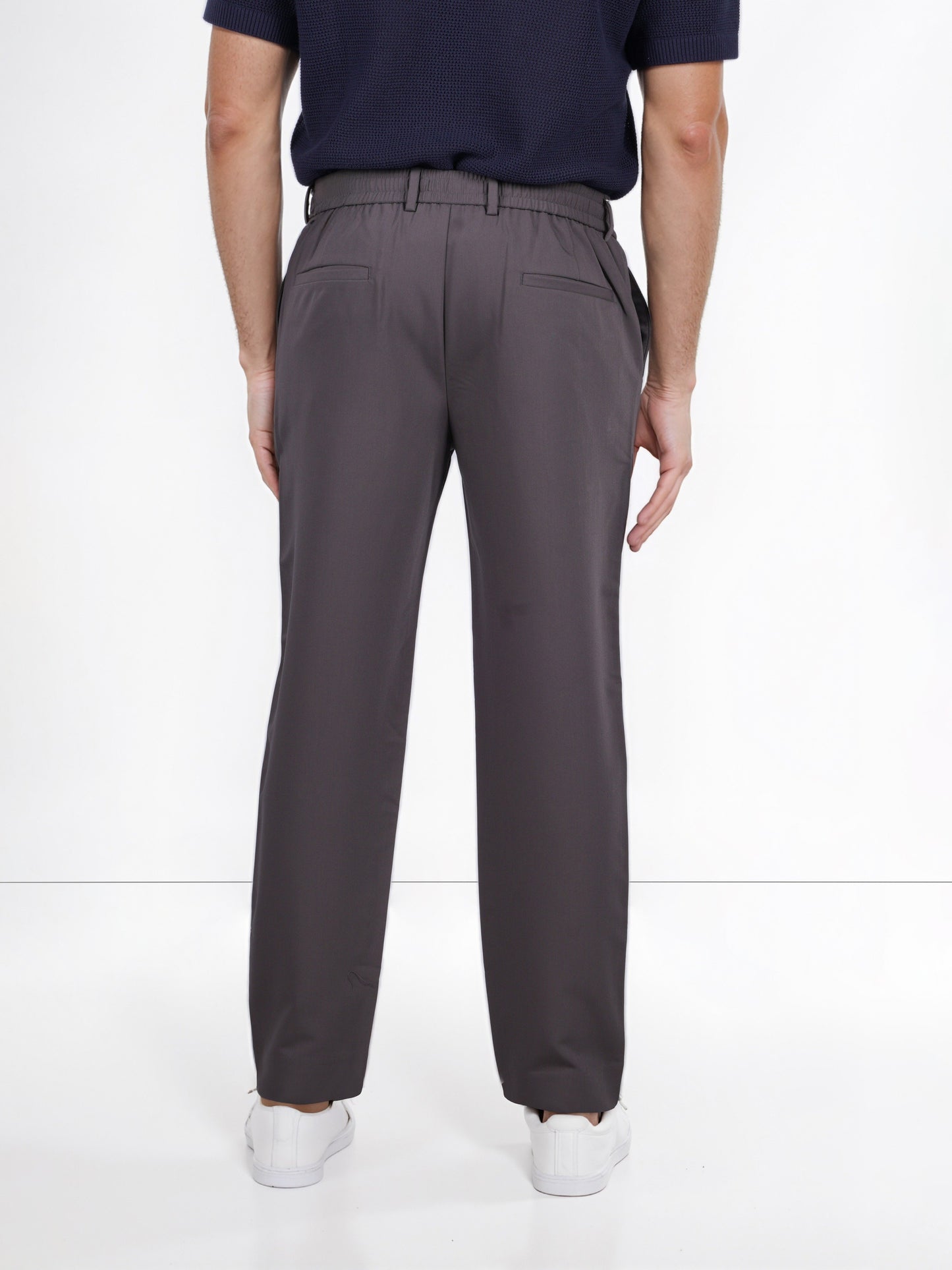 Celio* Rayon-Blend Regular Fit Grey Trousers