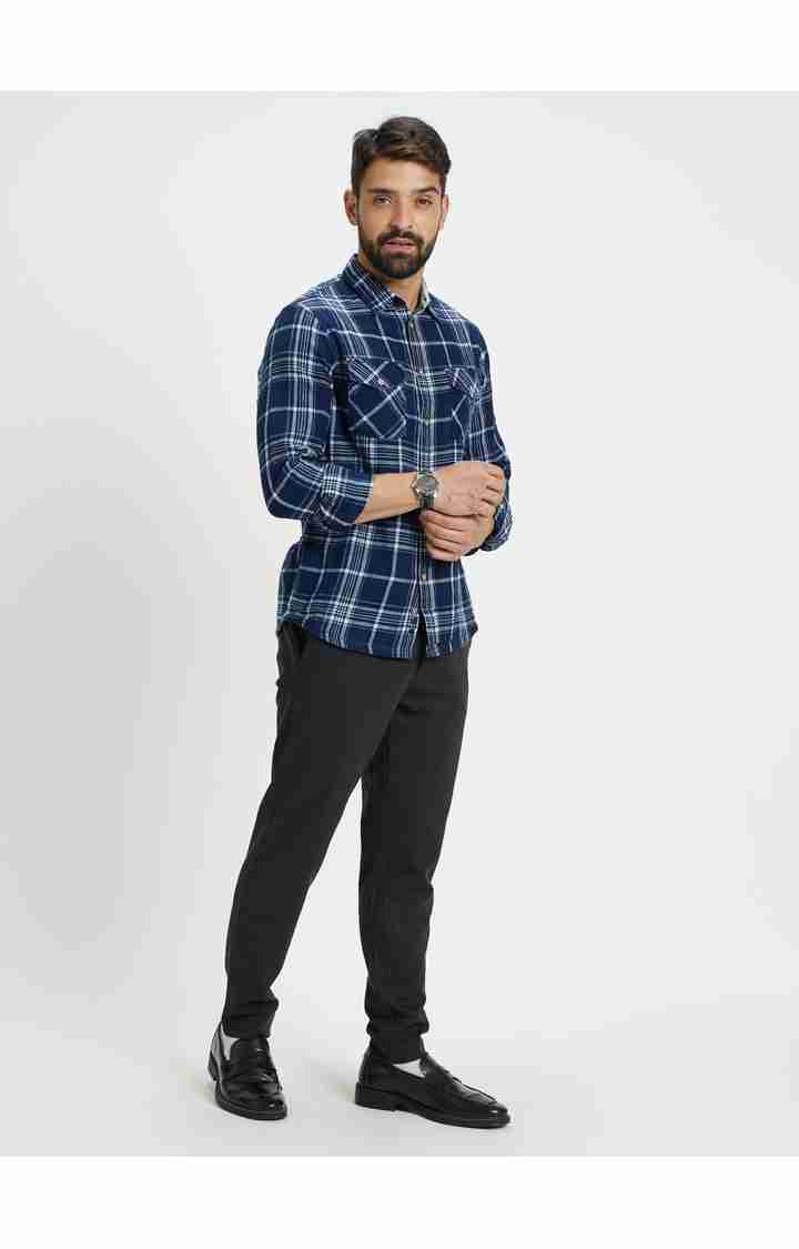 Celio* Poly-Blend Regular Fit Black Trouser