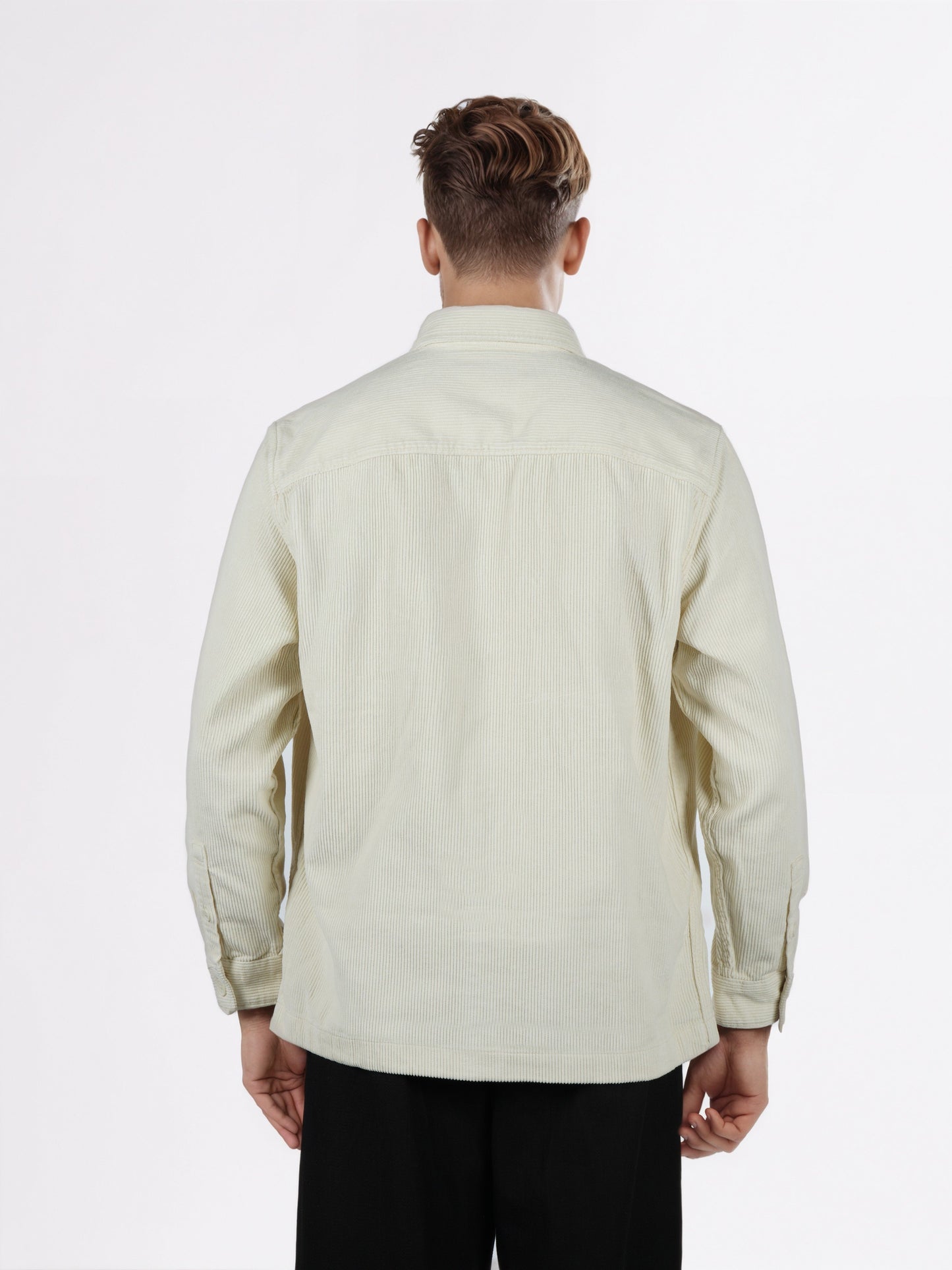 Celio* Men Cream Solid Overshirt Cotton Shirts