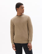 Regular Fit 100% Cotton Crew Neck Sweater - Beige