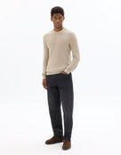 Regular Fit 100% Cotton Round Neck Sweater - Beige