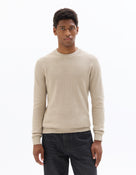Regular Fit 100% Cotton Round Neck Sweater - Beige