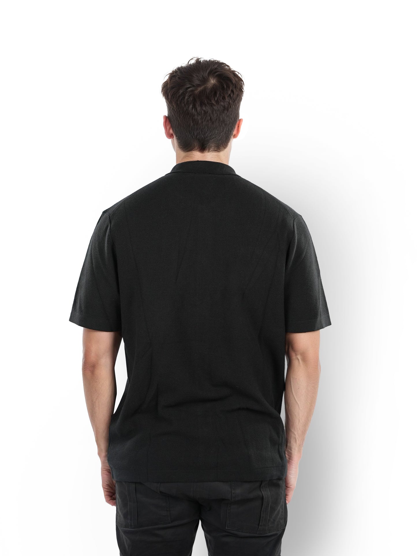 Celio* Solid Regular Fit Cotton Black Shirt