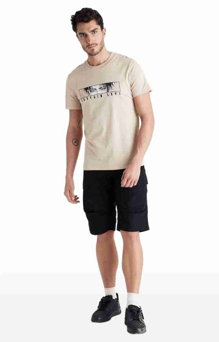 Celio* Cotton Regular Fit Black Shorts