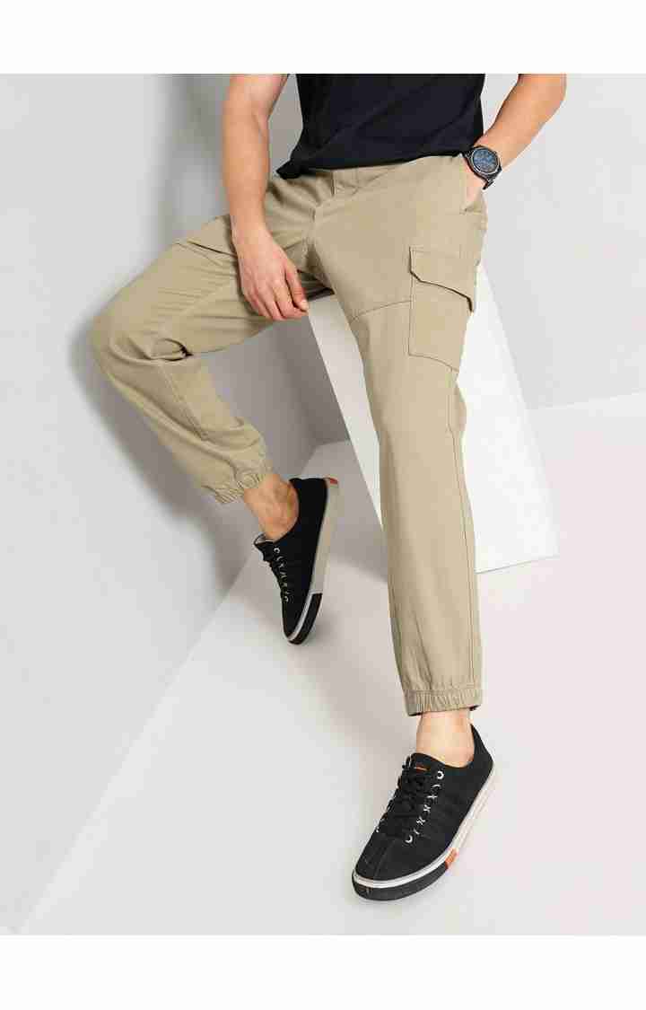 Celio* Cotton Slim Fit Green Trouser