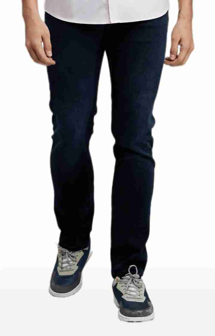Celio* Cotton-Blend Straight Fit Navy Blue Jean
