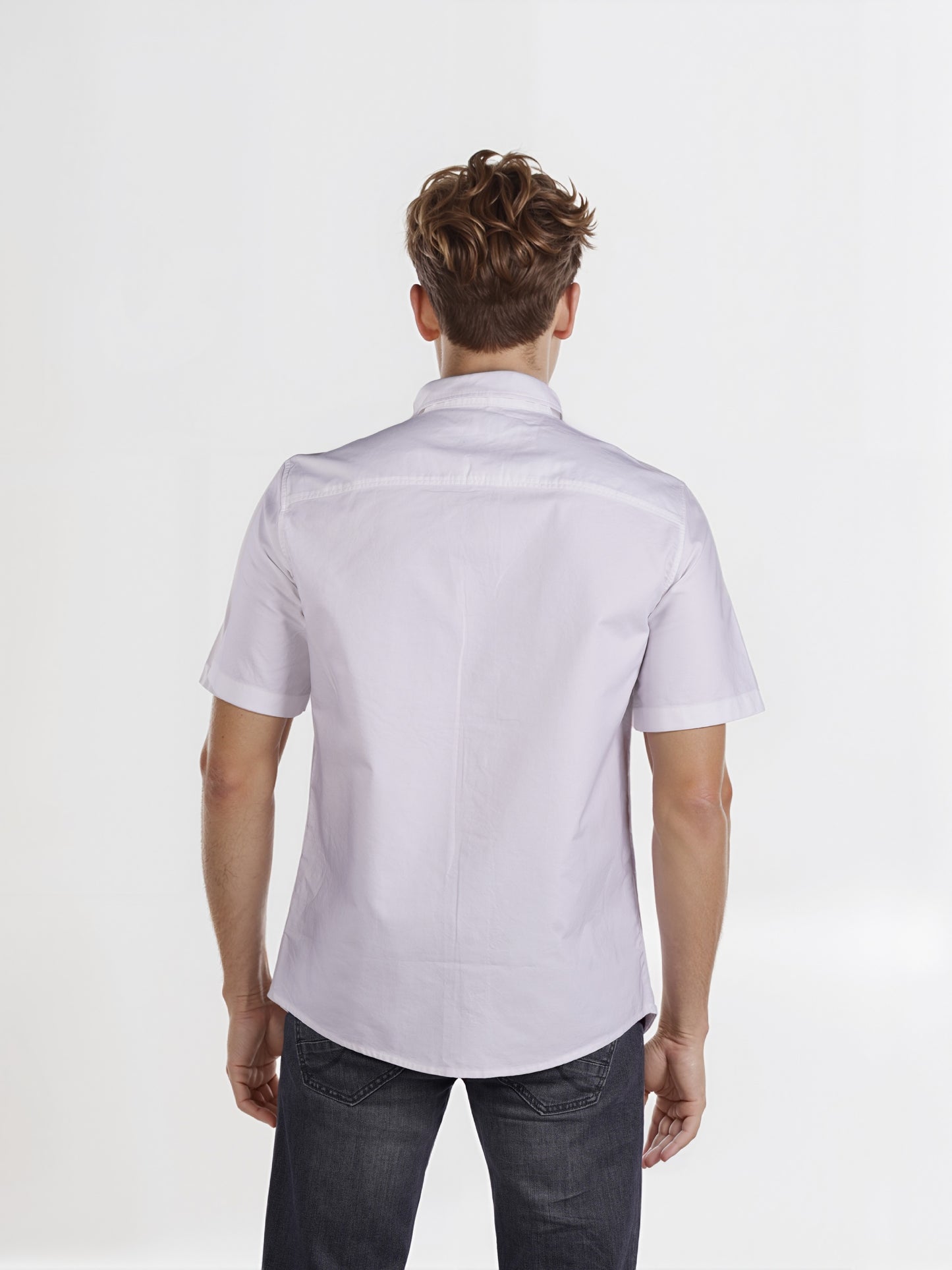 Celio* Men White Solid Regular Fit Cotton Casual Shirt