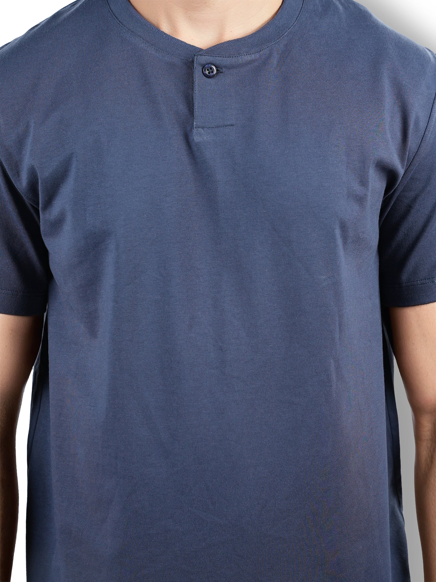 Celio* Solid Relaxed Fit Cotton Navy Blue T-Shirt