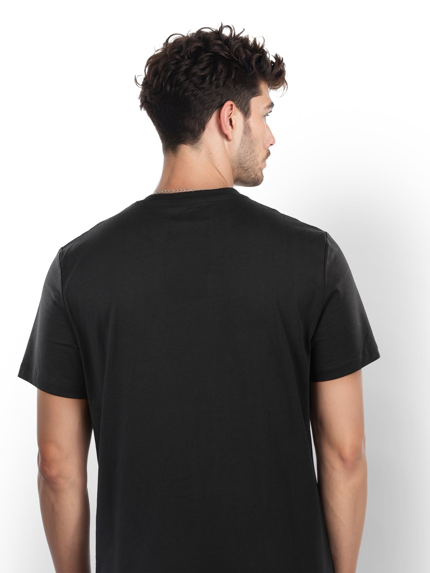 Celio* Solid Relaxed Fit Cotton Black T-Shirt