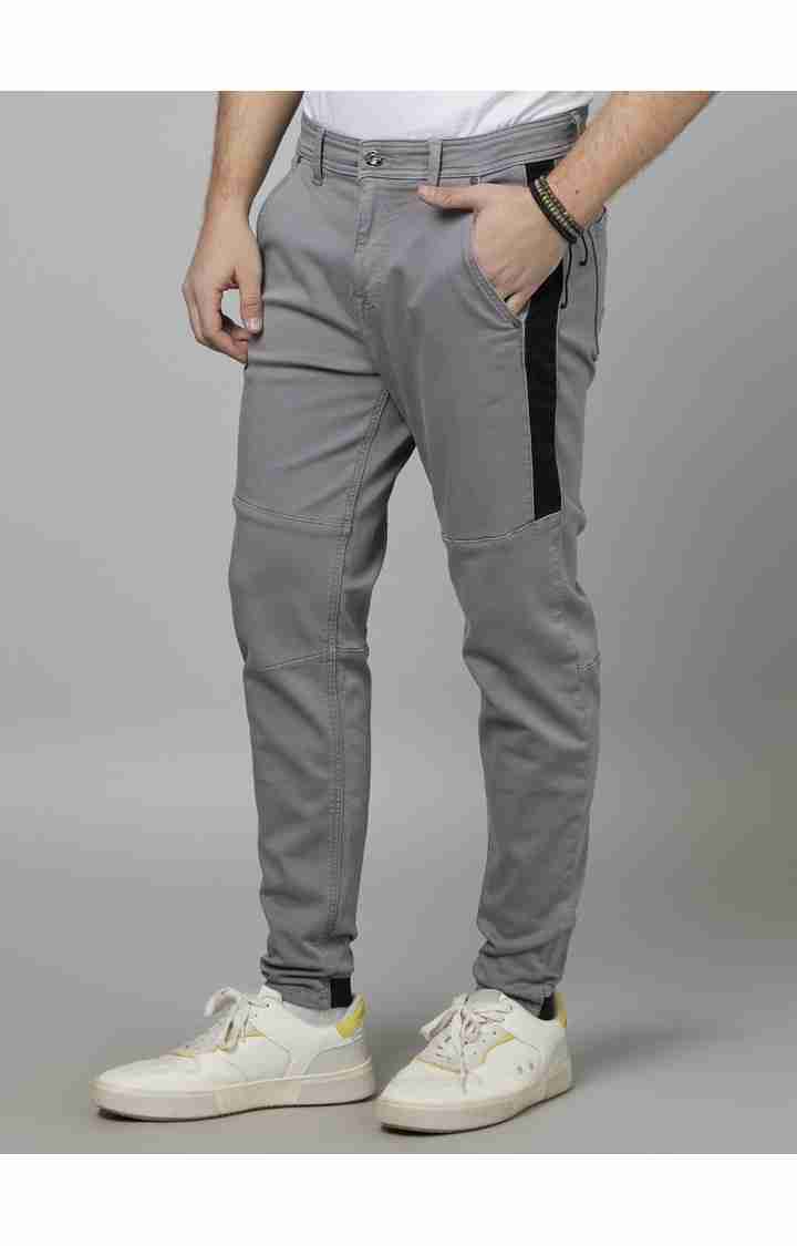 Celio* Cotton-Poly-Blend Skinny Fit Grey Trouser