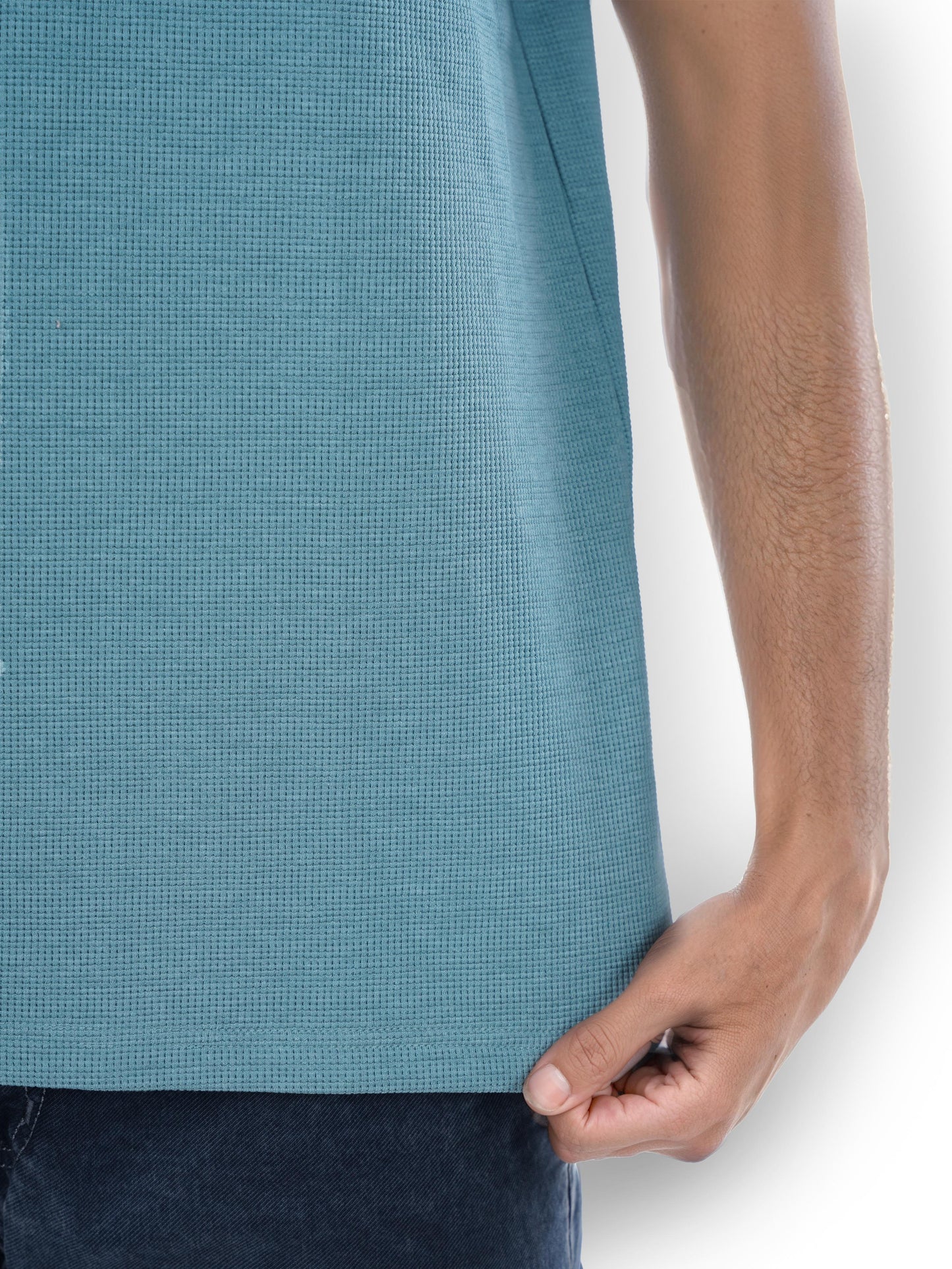 Celio* Solid Straight Fit Cotton Green T-Shirt