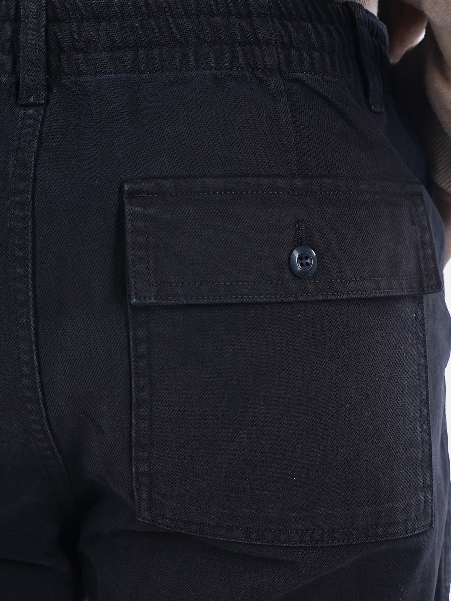 Celio* Cotton Straight Fit Black Trouser