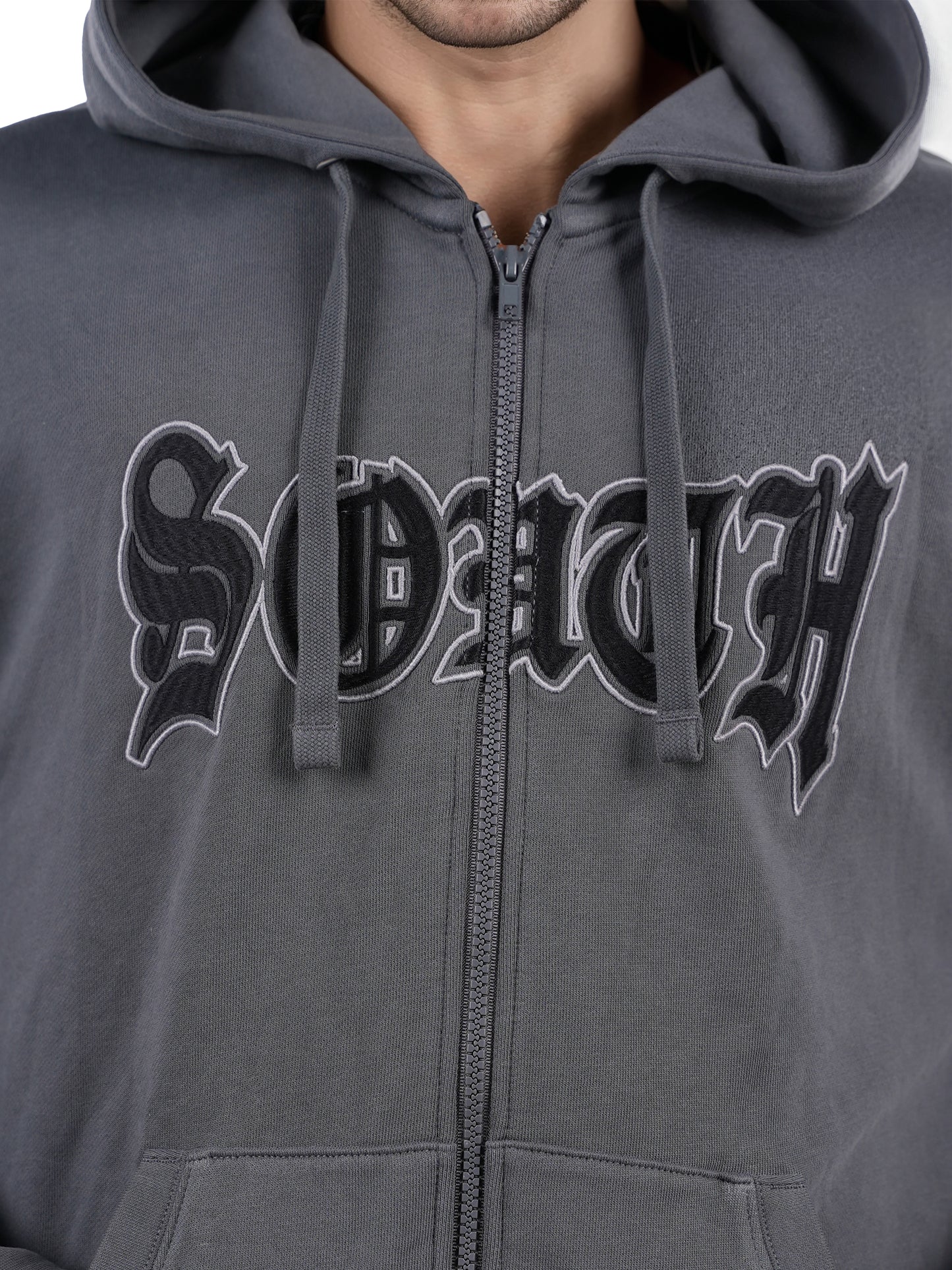 Celio* Printed Oversized Cotton Grey Sweatshirt