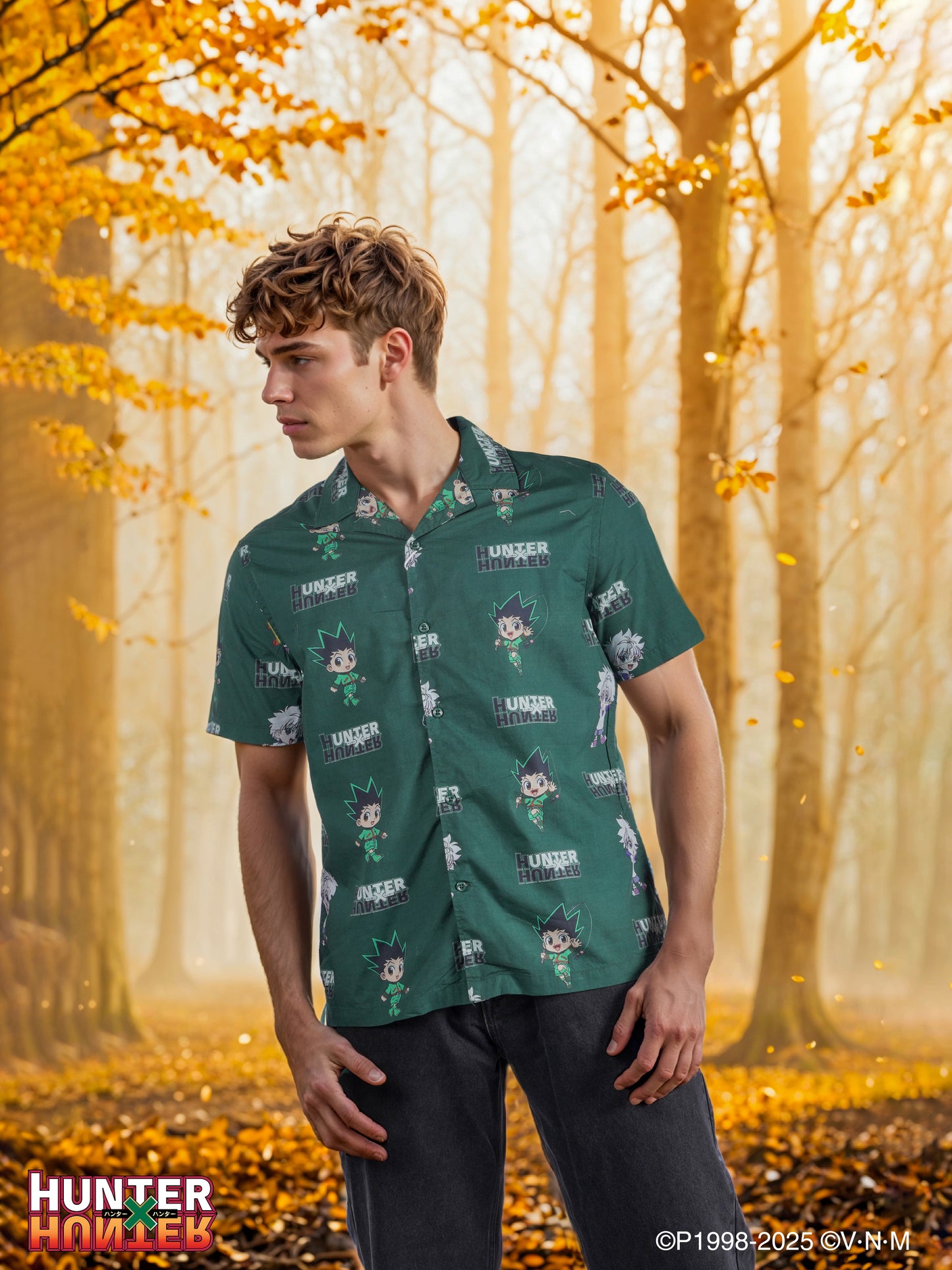 Celio* Hunter Green Printed Cotton Shirt