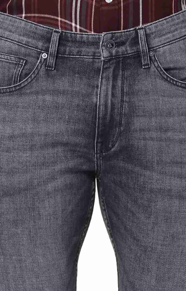 Celio* Cotton-Blend Straight Slim Fit Black Jean