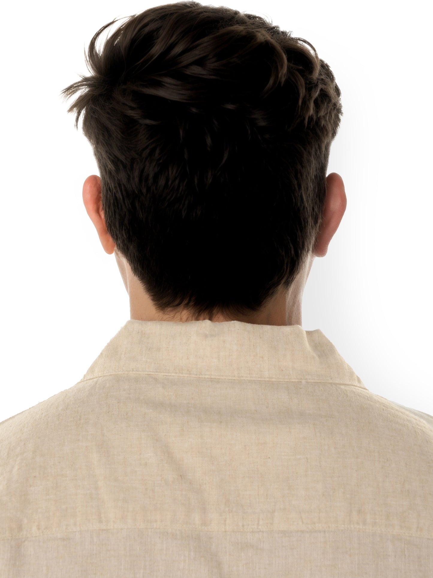 Celio* Solid Regular Fit Linen Beige Shirt